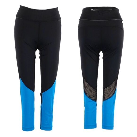 Alala Captain Black & Blue Sheer Mesh Athleisure Ankle Tight Leggings Size XS - Picture 1 of 12